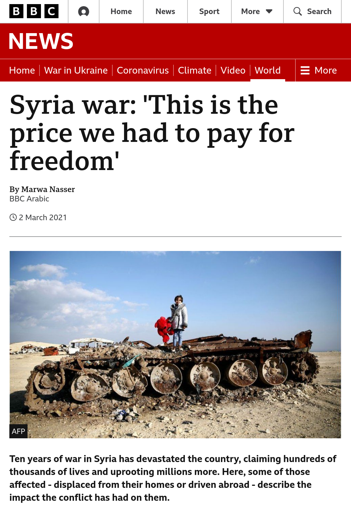 BBC - This is the price we had to pay for freedom